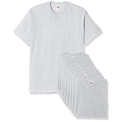 Image of Fruit of the Loom Men&#039;s Original T. T Shirt, Heather Grey, XXL UK