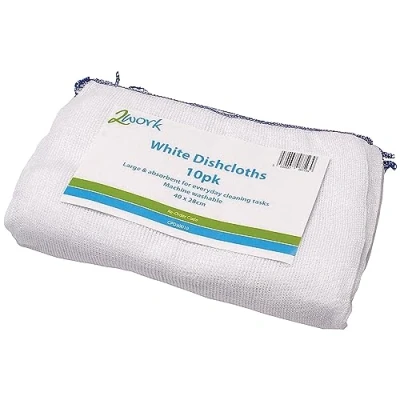 Image of 2Work Dishcloth 300 x 400 mm White (Pack of 10) 100212