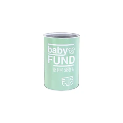 Image of Fisura Original money box. Large steel box for adults. Tin gift. Measures: 13 x 20 centimetres. (Baby fund, mint)