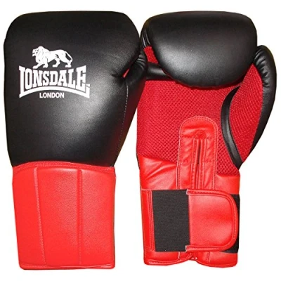 Image of Lonsdale Performer Boxing Gloves, Unisex, Boxhandschuhe, red/black, 16 oz