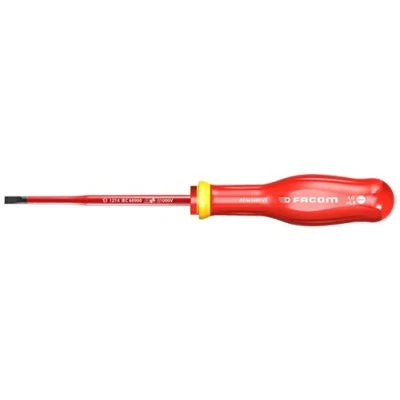 Image of FACOM AT4X100TVE Screwdriver PROTWIST Slim 1000 Volts Insulated for Slotted Screws
