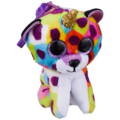 Image of TY Toys 35229 Giselle Leopard W/Horn Boo Key Clip, Multicolored, 11 x 6 5 cm