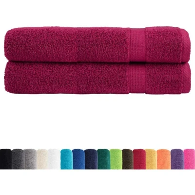 Image of vidaXL Premium Towels SOLUND 2pcs Bordeaux 100x200cm 600gsm