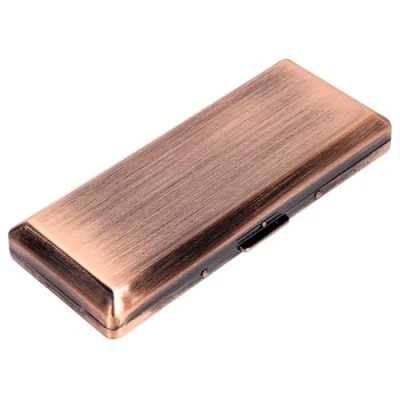 Image of Elegant, Fashionable, and Minimalist Metal Cigarette case Holds 10 100mm Cigarettes Perfect for Women Lightweight Durable Design.(Red)