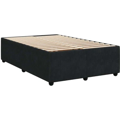 Image of vidaXL Small Double Bed Frame Black Velvet Bedstead Base for Bedroom 120x190 cm Sturdy Feet, Optimal Mattress Support, Modern Design