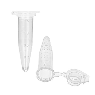 Image of StonyLab Micro Centrifuge Tubes, 1.5ml Polypropylene Graduated Clear Plastic Vials with Flat Top Snap Cap, Pack of 500 (1.5ml, Packs)