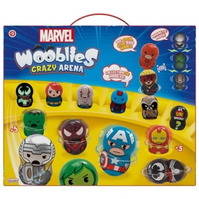 Image of Wooblies K02WBM005 Marvel 1 Ultra Rare Collectable Magnetic Figure Toy, Battle Crazy Arena for Boys &amp; Girls Ages 3+, Mixed Colours