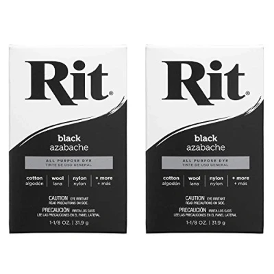 Image of Rit, Black Purpose Powder Dye, 1 1/8 oz (Тwo Рack)