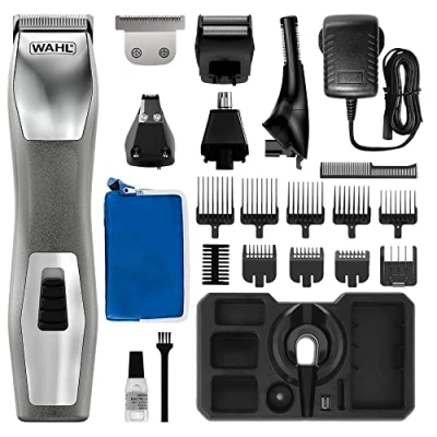 Image of Wahl Chromium 11 in 1 Multigroomer, Eyebrow Cutting Ability, Body Trimmers, Men’s Beard Trimmer, Stubble Trimming, Shaving, Face Grooming, Fully Washable, Male Grooming Set