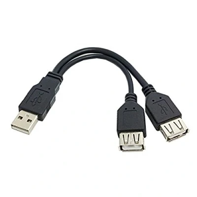 Image of SmartEra® 20 cm USB 2.0 A Male Plug to 2 Dual Female Jack Y Splitter Hub Adapter Extension Cable