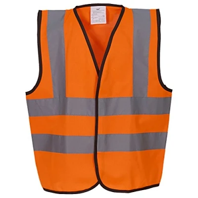 Image of Yoko Kids Hi Vis 2 b&amp;b Waistcoat (HVW100CH) Two 5cm Reflective Tape All Over (Small, Orange)
