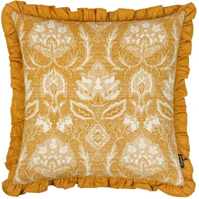 Image of Paoletti Kirkton Feather Filled Cushion, Ochre, 50 x 50cm