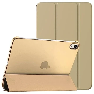 Image of PROTech Case for iPad 10th Generation 2022, Slim Stand Cover Gen 10.9 inch, Support Touch ID, Auto Wake/Sleep Smart Shell with Translucent Back (Gold)