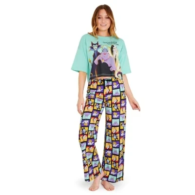 Image of Disney Stitch Womens Pyjamas Set Nightwear Baby Yoda Long PJs Comfy Lounge Wear S XL Women Teenagers Gifts for (Multi Villains, M)