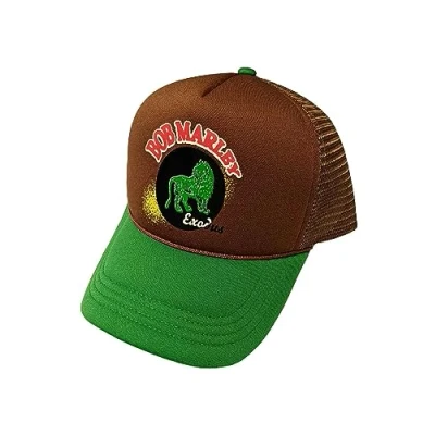 Image of Bob Marley Baseball Cap Exodus Lion Logo Official Brown trucker One Size