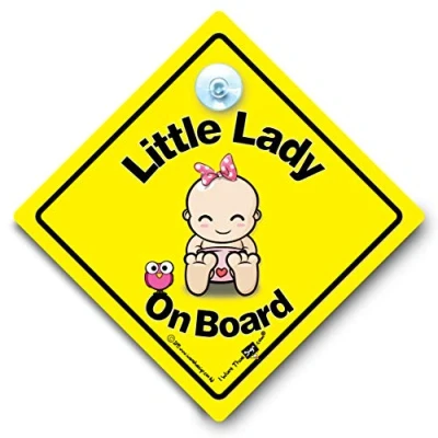 Image of Little Lady on Board Car Sign, Baby Sign Style Suction Cup