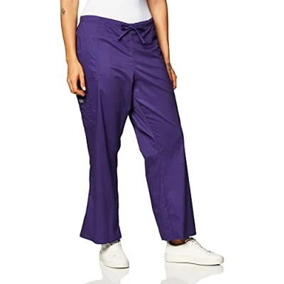 Image of Cherokee Scrubs for Women Workwear Core Stretch Drawstring Cargo Scrub Pants 4044, Grape, Large