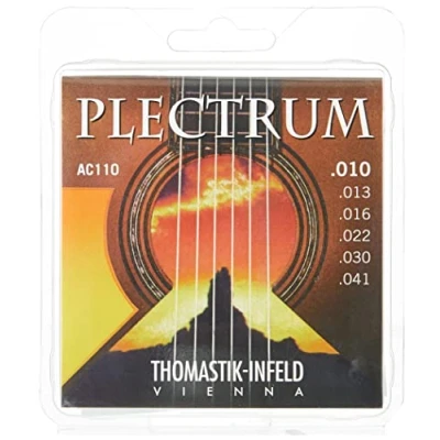 Image of Thomastik Strings for Acoustic Guitar Plectrum Series Set AC110 Extra Light .010 .041 nickel