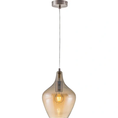 Image of NOWA GmbH Paso hanging light made of glass, 1 bulb, amber