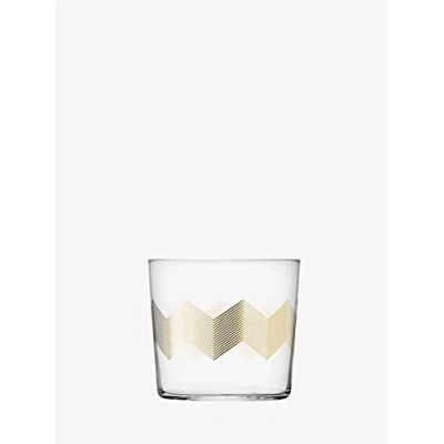 Image of LSA International Chevron Tumbler 310ml Gold Assorted Set of 4 Mouthblown &amp; Handmade Glass CH10