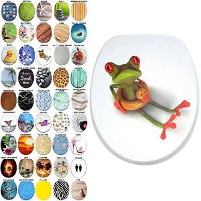 Image of Sanilo Soft Close Toilet Seat, Wide Choice of New Seats, Stable Hinges, Easy to Mount (Froggy)