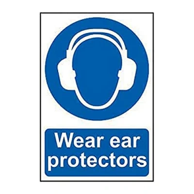 Image of Scan SCA0005 Self adhesive PVC sign Wear ear protectors 200 x 300mm