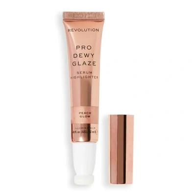 Image of Revolution Pro, Dewy Glaze Serum Highlighter, Lightweight &amp; Blendable, Illuminating Formula, Peach Glow, 12ml