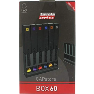 Image of Tavola Swiss 5049031 Dispenser Box for 60 Nespresso Capsules Plastic Multi Coloured 25x15x7 cm