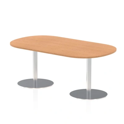 Image of Italia 1800mm Poseur Boardroom Table Oak Top 725mm High Leg