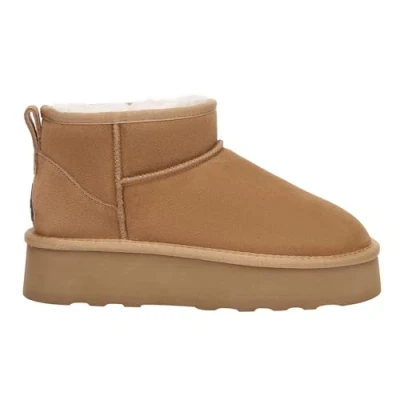 Image of EVERAU WOMEN Heron Ultra Mini Platform Boots, Chestnut, UK 5/UK MEN 5