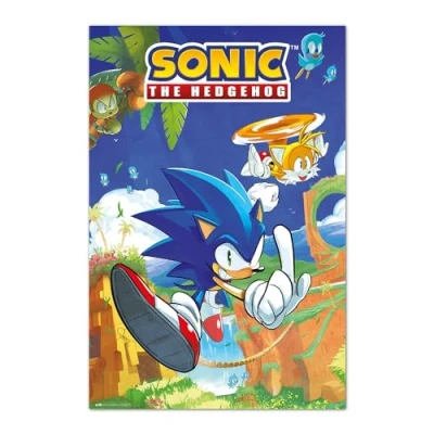 Image of Grupo Erik Sonic The Hedgehog &amp; Tails Poster 36 x 24 inches / 91.5 61 cm Shipped Rolled Up Cool Posters Art Prints Wall
