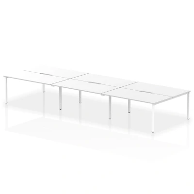 Image of Evolve B2B White Frame Bench Desk 1600 (6 Pod) BE266