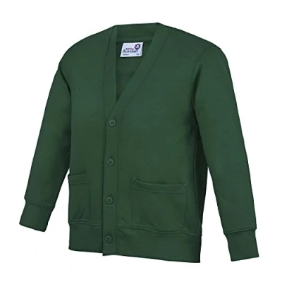 Image of AWDis Academy Childrens/Kids Button Up School Cardigan (13 Years) (Green)