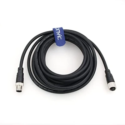 Image of Eonvic Industrial M12 5 Pin Male to Female Aviation Sensor Connector Electrical PVC Cable 4M