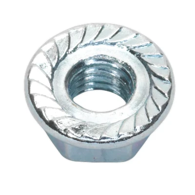Image of Sealey Flange Nut Serrated M8 Zinc Pack of 100