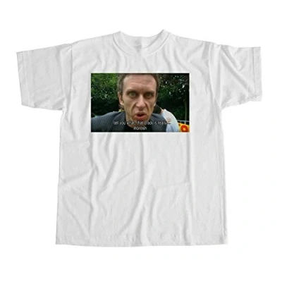 Image of hunan Super Hans T Shirt Crack Moreish Peep Show Mark Jeremy Homage Usbourne Corrigan White