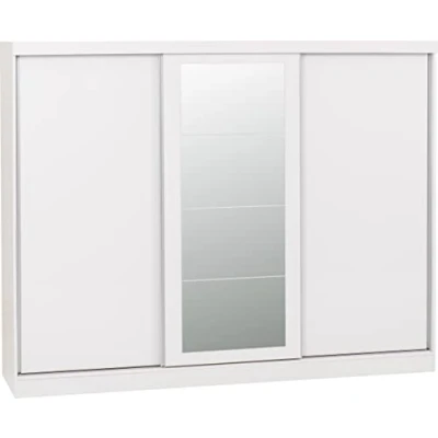 Image of Seconique Nevada 3 Door Slider Wardrobe in White Gloss