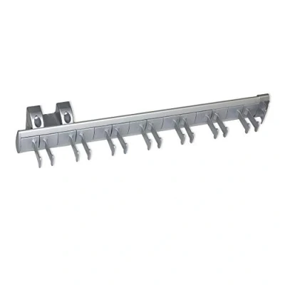 Image of Emuca Extractable lateral belt holder for wardrobe, Aluminium and plastic, Matte anodized