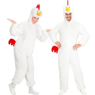 Image of Widmann 11010701 Adult Chicken Costume, Multi Coloured, M