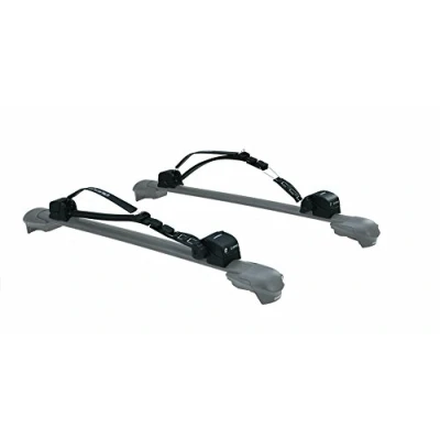 Image of INNO XA445 Surf Wind Long Board Locking Roof Carrier for T Slot Aero Base Racks Holds (1) Kayak or Canoe (2) SUP/Wind/Surf Boards