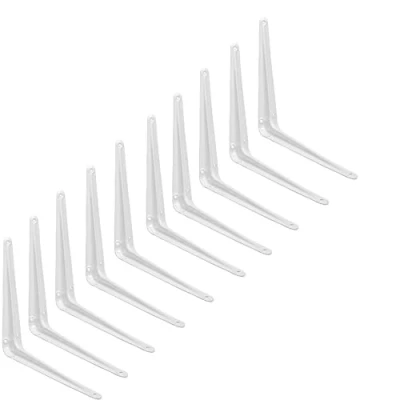 Image of London White Shelf Brackets, Floating Book Shelves Support, Pack of 10 (300x250mm 12x10inch)