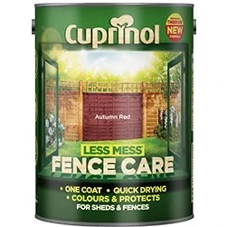 Image of CUPRINOL LESS MESS FENCE CARE AUTUMN RED 9 LITRES