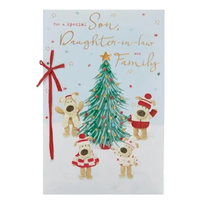 Image of Boofle Son, Daughter In Law &amp; Family Christmas Greeting Card Cute Xmas Cards