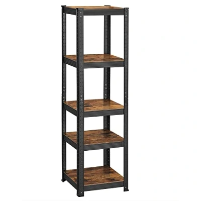 Image of SONGMICS Shelving Unit, 37 x 150 cm, 400 kg Load Capacity (80 per Shelf), Industrial, Adjustable Storage Shelves, for Living Room, Kitchen, Garage, Rustic Brown and Black GLR037B01