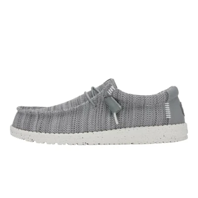 Image of HEYDUDE Men&#039;s Wally Stretch Sox Slip On Shoes, Grey, 12 UK