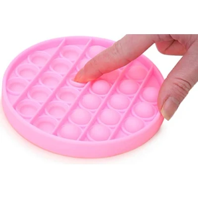 Image of Toyland® Push Bubble Pop Sensory Fidget Toy Lots To Choose From (Pink Round)