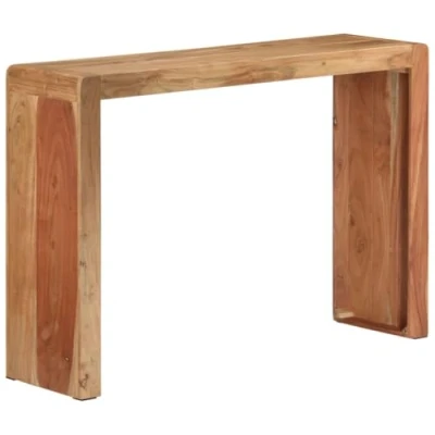 Image of vidaXL Console Table Solid Acacia Wood with Natural Finish, Sturdy and Spacious Tabletop, Farmhouse Style, Rustic Modern Decor, Well Designed Safe Wall Attachment Device