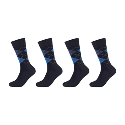 Image of Camano Men&#039;s Online ca Soft Classic Argyle Socks 4er Pack, Navy, 43/46