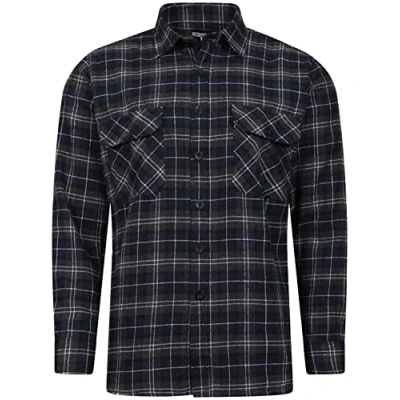Image of BRAND KRUZE Mens Check Shirts Long Sleeve Lumberjack Flannel Work Casual Button Shirt S 5XL (as8, Alpha, m, Regular, Standard, Navy, M)