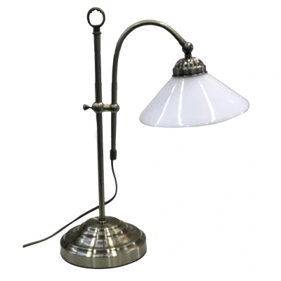 Image of Landlife Table Lamp Old Brass Opal Glass Shade 1x E14